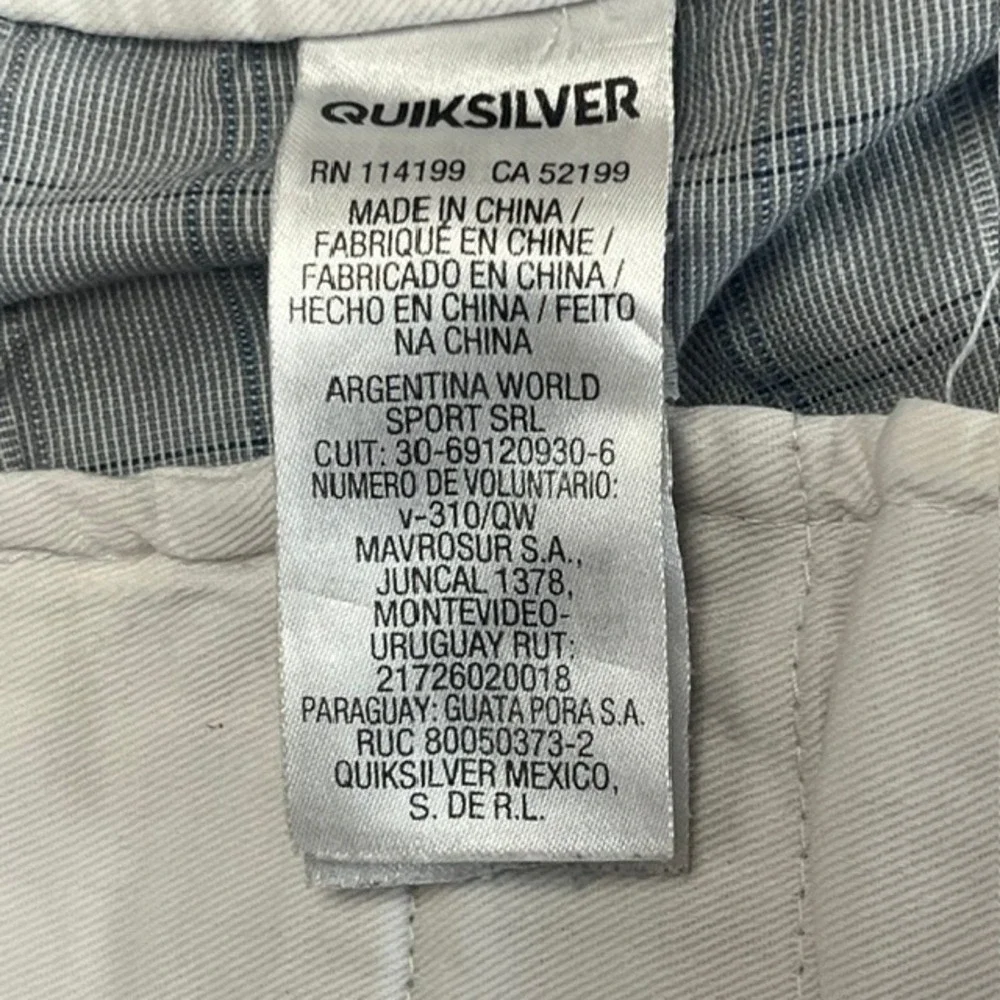 Quiksilver Mens Grey Plaid Regular Fit‎ Flat Front Casual Shorts Size 36
